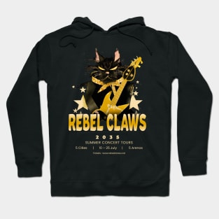 Tour poster cat rockband Rebel Claws Hoodie